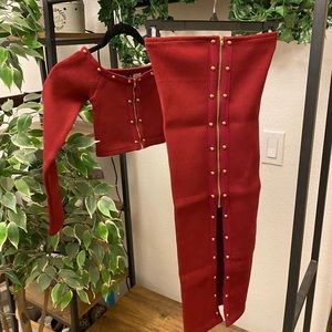 FASHIONNOVA burgundy set